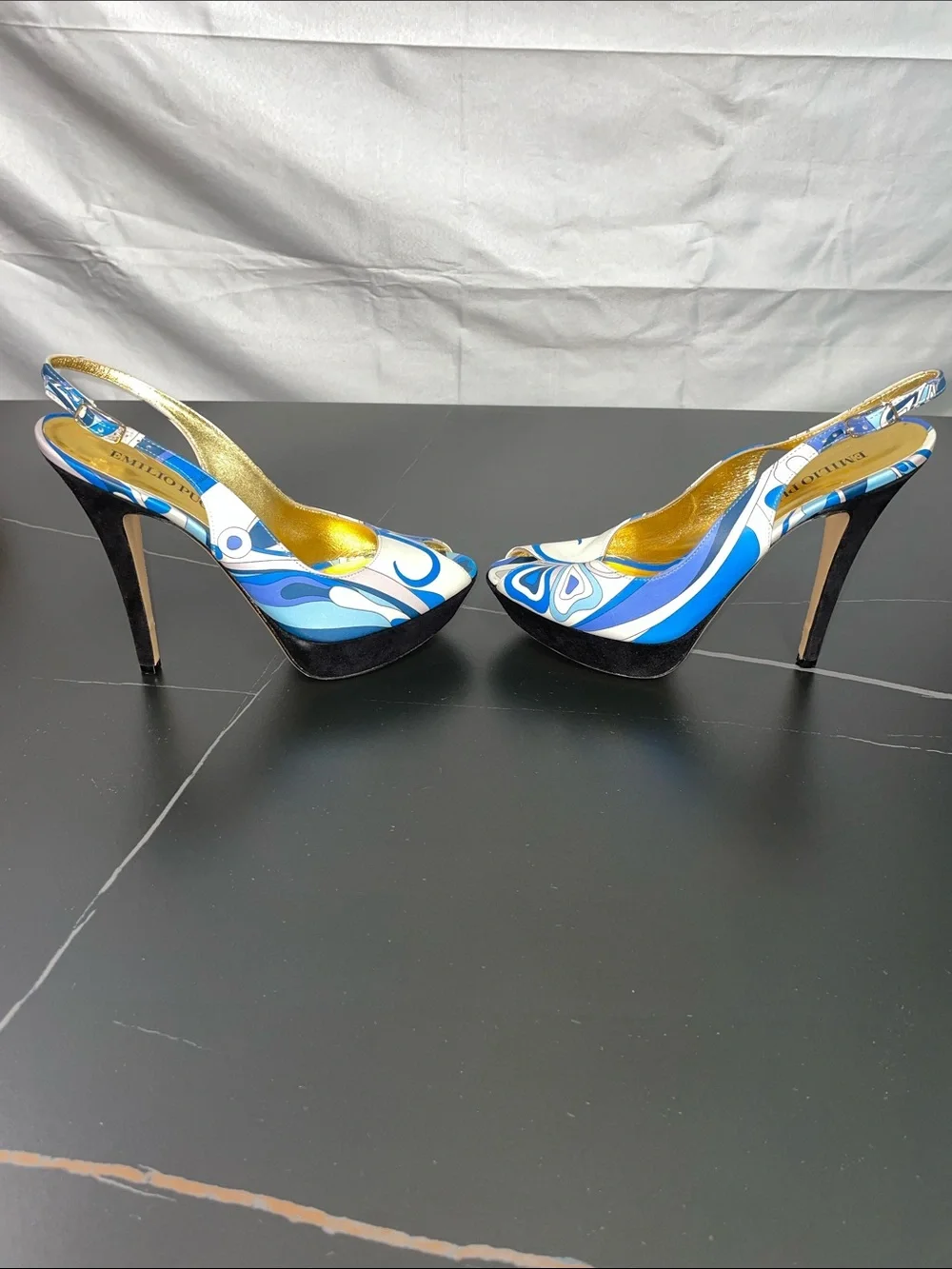 EMILIO PUCCI PEEP TOE SLINGBACK PUMPS FTL-08-195